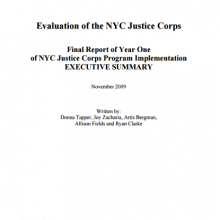 Evaluation of the NYC Justice Corps: Final Report of Year One Implementation