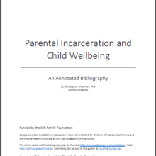 Parental Incarceration and Child Wellbeing – An Annotated Bibliography