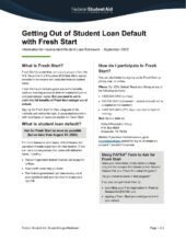 Getting out of Student Loan Default with Fresh Start | U.S Department of Education