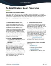 Federal Student Loan Programs | Federal Student Aid