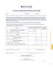 SUNY Immunization Record